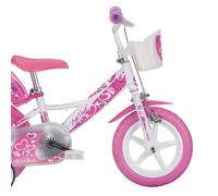 Dino Bikes Vélo 12 Little Heart – Rose pour fille avec roues et panier pour poupée
