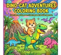 Dino-Cat Adventures Coloring Book: Cute Cats and Dinosaurs Coloring Book for Kids Ages 4-8: Fun Prehistoric Animal Coloring Pages for Boys and Girls featuring Kittens, T-Rex, Stegosaurus, and More