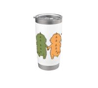 Dino Couple is in Love Dinosaure Gobelet isotherme en acier inoxydable double paroi