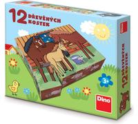 DINO Cube d'images animaux domestiques, 12 cubes