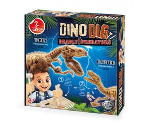 Dino Dig T-rex Et Raptor Bleu TU