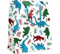 Dino Dinosaur - Sac cadeau de luxe avec cordon de serrage pour enfants - 24 x 10 x 33,5 cm - 12 pièces