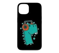 Dino écoutant de la Musique avec des écouteurs Coque pour iPhone 13