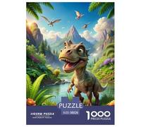 Dino expédition Puzzles 1000 Pieces Cadeau Unique Animaux Jeu Éduchatif Défi Jouet À De Qualité Supérieure Peinture Art pour Adultes Et Enfants 38x26cm/1000pcs