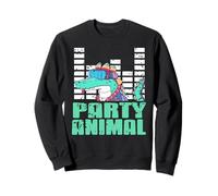 Dino Futuriste Fêtard Club EDM Humour Sweatshirt