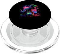 Dino Gaming 8 Bits Dinosaure Pixel Art Gamer PopSockets PopGrip pour MagSafe