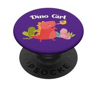 Dino Girl Stegosaurus Baby Bird Dinosaure Fossiles Fête PopSockets PopGrip Adhésif