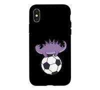 Dino Loves Soccer Dinosaure Reptile Coque pour iPhone X/XS