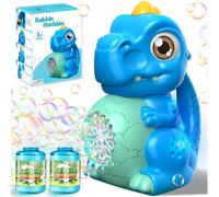 Dino - Machine à bulles de savon pour enfants - Pistolet à bulles électrique avec grand réservoir - Machine à bulles avec lumière LED - Jouet pour extérieur/jardin/mariage