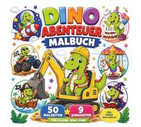 Dino Malbuch: Über 50 coole Dinosaurier zum Ausmalen - Mit Bonusseiten mit Rätseln, Suchbildern und Malen nach Zahlen