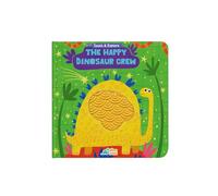 DINO MINI The Happy Dinosaur Crew - Livre tactile et toucher en silicone pour tout-petits - Livre sensoriel avec 5 pièces tactiles en silicone