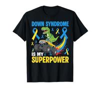 Dino Monster Truck Down Syndrome Awareness T-Shirt
