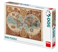 DINO Puzzle Carte du monde 1626, 500 pièces