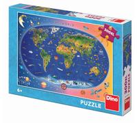 DINO Puzzle Carte du monde XL 300 pièces