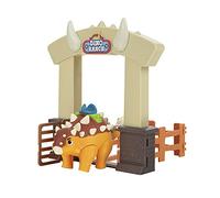 Dino Ranch Pack Action avec Ankylosaure - 4 pièces de clôture à Relier - Quatre Styles à Collectionner - Jouets pour Enfants Comprenant Vos éleveurs pré-westoriques préférés DNR0021 Multicolore
