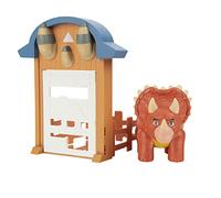 Dino Ranch- Pack Action avec Tricératops-4 pièces de clôture à Relier-Quatre Styles Collectionner-Jouets pour Enfants Comprenant Vos éleveurs pré-westoriques préférés, DNR0024, Multi, Multicolore