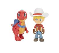 Dino Ranch Pack de 2 Figurines Jon et Blitz - Un Rancher de Dinosaures de 8 cm et Son ami Dinosaure de 10 cm
