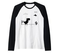 Dino T-Rex Dinosaure Pixel Game No Internet hors ligne Funny Men Manche Raglan