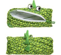 Dino Trousse À Crayons Pour Garçons Trousse Scolaire Grande Capacité Trousse Kawaii Pour L'école Et Le Bureau (Vert)