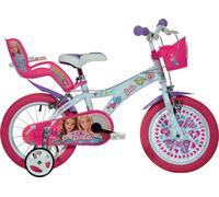 Dino Vélos enfants fille Barbie 16 pouces 27 cm fille frein sur jante blanc/rose