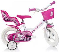 Dino Vélos enfants fille Hello Kitty 12 pouces 21 cm Fille Au-dessus des escaliers Blanc/Rose