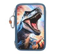 Dino World - Triple Pencil Case - Blue Toy NEUF