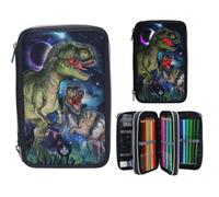 Dino World - Triple Pencil Case With Led - Galaxy NEUF