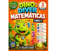 DinoDiver Matemáticas:: Cuaderno de matemáticas montesori para 3 años ( preescolar).Para aprender o repaso de números, conteo, colores, lógica, figuras geométricas de una forma divertida y efectiva.