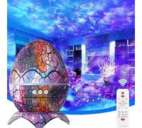 Dinoglow Egg Projector, Projecteur d'aurore boréale Dinoglow 4 en 1, Projecteur Ciel Etoile Œufs de Dinosaure Projecteur, projecteur de planétarium galactique avec bruit blanc Cadeau pour enfants (A)