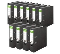 DINOR™ 15039820 Classeurs avec des couvertures papier marbré/noir, dos de 8 cm DIN A4, lot de 10- Fabriqué en Allemagne - Classeurs avec certificat Ange Bleu