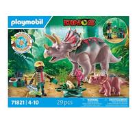Playmobil | Dinos | Triceratops avec Une bébé | Jeu de Dinosaures | Figurines d’Animaux | Jouet d’Aventure | pour Enfants de 4 Ans et Plus | 71821