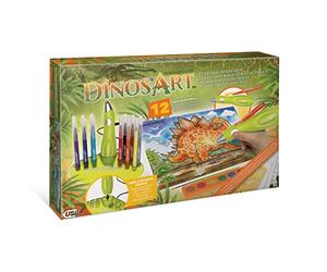 Dinos Art Stylo Vaporisateur Électrique pour des Dessins de Dinosaures + Feutres - Activité Manuelle Kit Créatif pour Enfant 7 ans et plus - Activité Loisirs Garçon Fille, Coffret Création de Dessins