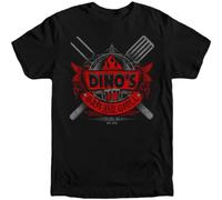 Dino's Bar'n'Grill Tee Boys are Back in Town Thin Lizzy Phil Lynott Brian DowneyBlackXXL