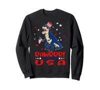 Dinosaur 4th of July Rawrrr in The USA T Rex American Flag Sweatshirt