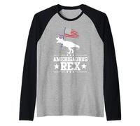 Dinosaur 4th of July T Rex Amerisaurus Rex American Flag Manche Raglan