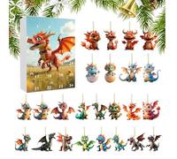 Dinosaur Advent | 26 X18x3cm Flat Christmas Tree Pendant Countdown Calendar, Multi-Functional Tree Ornament Decoration Party Favors For Holiday Car Interior Living Room Backpack Bedroom Dorm
