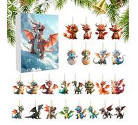 Dinosaur Advent | 26 X18x3cm Flat Christmas Tree Pendant Countdown Calendar, Multi-Functional Tree Ornament Decoration Party Favors For Holiday Car Interior Living Room Backpack Bedroom Dorm