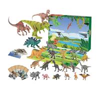 Dinosaur Advent,Figurines de Dinosaures avec Accessoires Interactifs pour | Décoration de Noël Compte à Rebours 24 Jours pour Garçons Filles, Idée pour Bureau Bibliothèque