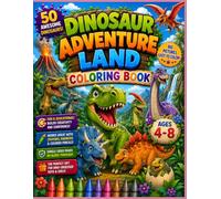Dinosaur Adventure Land: Coloring Book for Kids Ages 4-8 (Little Mind Press)