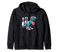 Dinosaur Bowling Player Fun Graphic Dino Bowler Kids Adults Sweat à Capuche