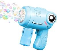 Dinosaur Bubble Gun for Kids,Automatic Bubble Machine with Bubble Solution for Kids 3+ Years,Electric Bubble Toy for Birthday Party Wedding Outdoor Gift (Blue)