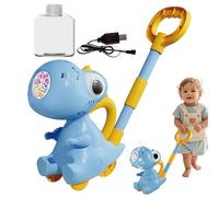 Dinosaur Bubble Machine, fabricant de bulles de dinosaures - Bubble Maker Blower avec lumière LED - 10 trous, dinosaure pousser des jouets dans la cour, divertissement en plein air pour enfants