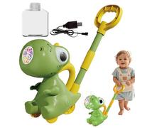 Dinosaur Bubble Maker, Jouet Push Qui Bubble, Light Up Blower Maker, 10 Trous, Dinosaure Pousser des Jouets dans la Cour, Divertissement en Plein air pour