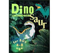 Dinosaur Coloring Book for boys ages 4-8: 34 pages wth beautiful drawings of wild dinosaurs in their prehistoric landscape