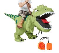 Dinosaur Costume, Inflatable Reptile Outfit, Blow Up Design & Ride on Style, Prehistoric Wear for Adults, Kids, Women, Men, Halloween, School, Theme Park, Stage, Cosplay, Convention, Color Green