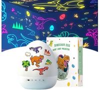 Dinosaur Egg Night Light Projector, Projecteur de veilleuse dinosaure, 360° Rotation & 21 Effets Projecteur Ciel Etoile, Veilleuse Rechargeable Cadeaux pour enfants, anniversaire, Noël (NO Music)-A