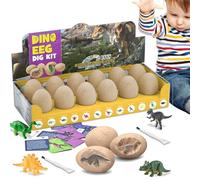 Dinosaur Eggs Excavation Dig Kit - 12-Piece 's Discovery Set, STEM Archeology Science Experiment with Real Chisel Tools, Educational Paleontology Activity for Kids, Easter Basket Stocking Stuffers