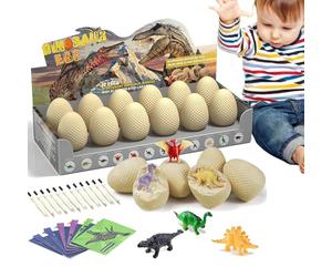 Dinosaur Eggs Excavation Dig Kit - 12-Piece 's Discovery Set, STEM Archeology Science Experiment with Real Chisel Tools, Educational Paleontology Activity for Kids, Easter Basket Stocking Stuffers