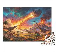 Dinosaur Extinction Jigsaw Puzzles 1000Pc Recyclé Matériau Meteor Impact Puzzles pour Elderly Puzzle Jeu Accessoires Interesting Familial Jeu Accessoires pour Adults 38x26cm/1000pcs