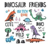 Dinosaur Friends Sketch Book: A Large Square Sketchbook With Blank Graph Paper And White Paper - 100 Pages ( 8.5" X 8.5" ) For Drawing, Sketching, Painting And Recording Creative Ideas.